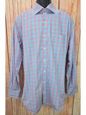 Peter Millar Mens Crown Multicolor Plaid Shirt Large